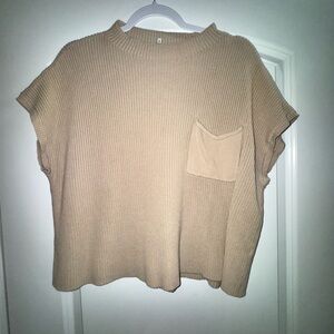 Casual Tan Knit Women's Top